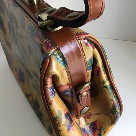 Patricia Nash Gracchi French Tapestry Bag Handbag Crossbody Brown Leather - Picture 8 of 16